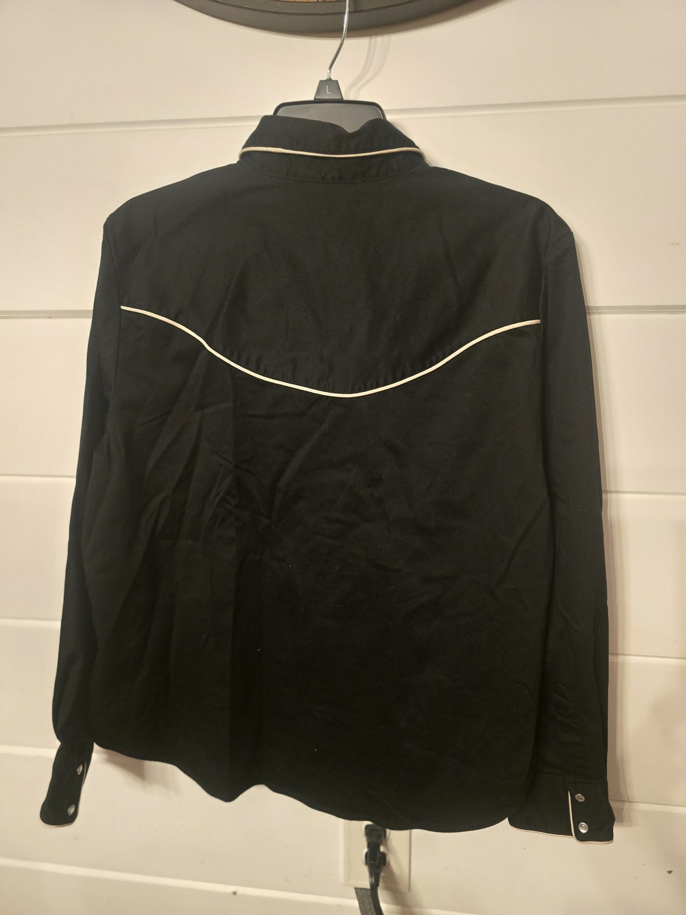 O Rough Rider Black Western Shirt Jacket with White Piping Cowboy XL - Picture 7 of 10